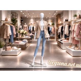 Манекен жіночий білий глянцевий 179 см для магазину одягу